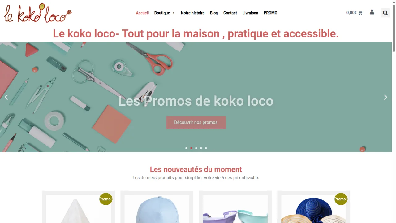 Portada de la tienda online Le Koko Loco desarrollada por Olipep Innovación